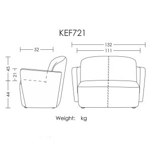 مبل دو نفره آرتمن مدل kef721